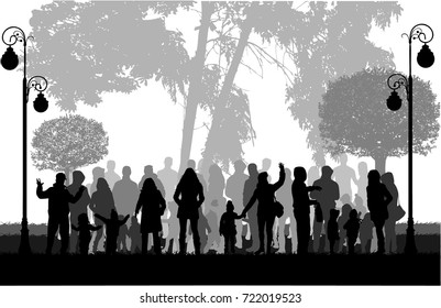 Vector silhouette of family.