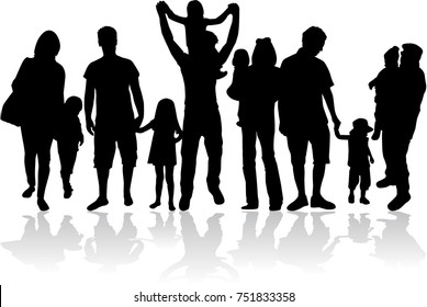 Vector silhouette of family.