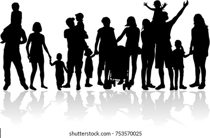 Vector silhouette of family.