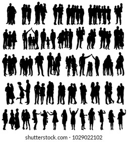 People Vector Black Silhouette Man Woman Stock Vector (Royalty Free ...