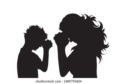 Families Praying Silhouette Images, Stock Photos & Vectors | Shutterstock