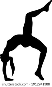 Vector Silhouette female figure pose for fitness