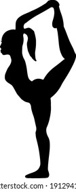 Vector Silhouette female figure pose for fitness