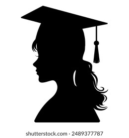 A vector of a silhouette of a female graduate