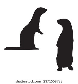Silueta vectorial de la silueta de arte de Ferret