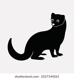 A vector silhouette ferrets art illustration.