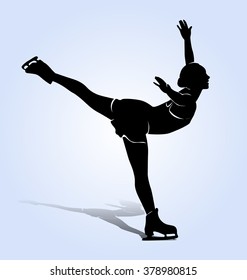 Vector silhouette figure skaters