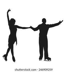 Vector silhouette of figure skating pair