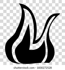 Vector Silhouette Fire or flammable sign, at transparent effect background
