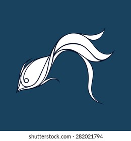Vector silhouette of fish