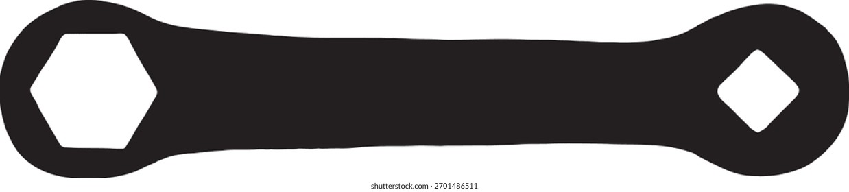 vector,  silhouette of a  fixed wrench 