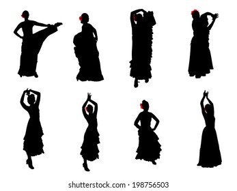 Vector silhouette flamenco dancer # 010