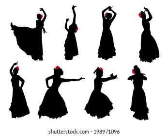 Vector silhouette flamenco dancer #11