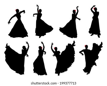 Vector silhouette flamenco dancer #13