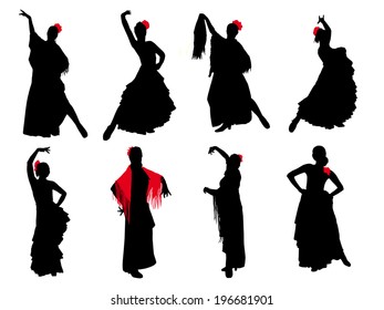 Vector silhouette flamenco dancer #2