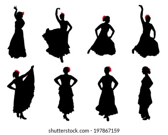 Vector silhouette flamenco dancer #5