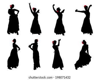 Vector silhouette flamenco dancer #6