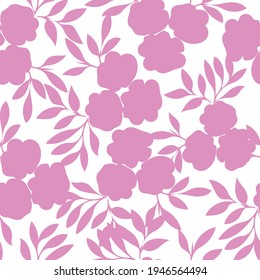 Vector silhouette floral seamless pattern background. Suitable for packaging, scrapbooking, gift wrap, invitation, events and other design projects. 