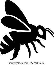 Vector silhouette of a flying bee insect insectoid creature design