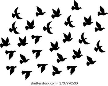 Vector silhouette of a flying bird.
