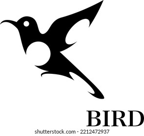 vector silhouette flying birds on white
