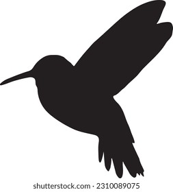 Vector silhouette flying birds on white background