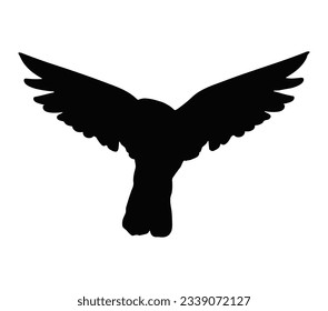 Vector silhouette flying birds on white background