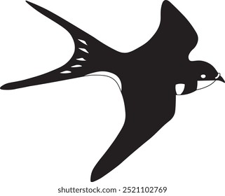 Vector silhouette flying birds on white background
