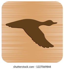 Vector silhouette flying duck. Vector illustration