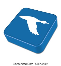 Vector silhouette flying duck. Vector illustration