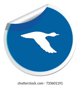 Vector silhouette flying duck. Vector illustration