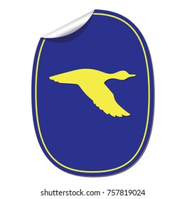 Vector silhouette flying duck. Vector illustration