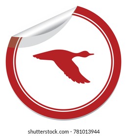Vector silhouette flying duck. Vector illustration