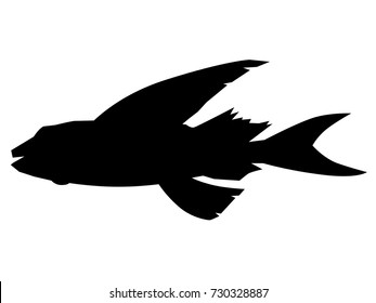 Vector Silhouette Flying Fish Side View Stock Vector (royalty Free 