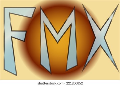 Vector silhouette of a fmx on brown background.