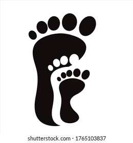 Vector silhouette of foot. Symbol of step.