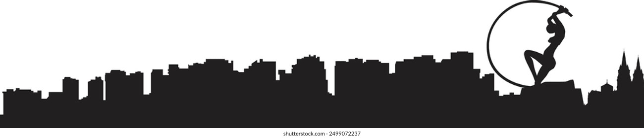 Vector silhouette of Fortaleza Brazil prepared and cleaned