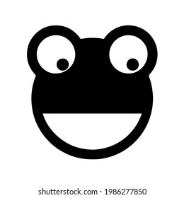 vector silhouette of frog head on white background