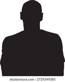 Vector, silueta de la vista frontal de un hombre 