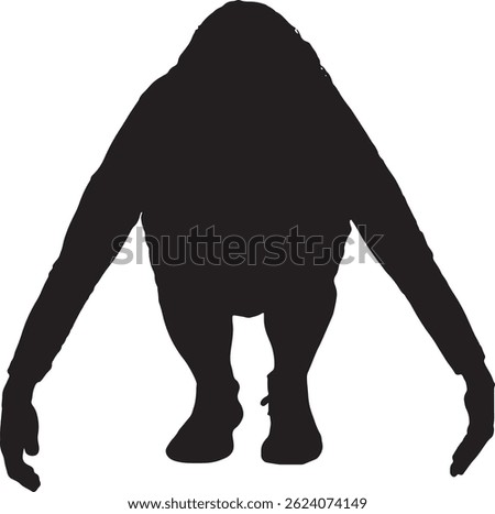 vector; silhouette front view of a woman lifting something heavy from the ground