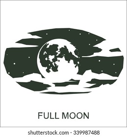 Vector silhouette full moon