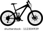 vector silhouette of full-suspension mountain bike
