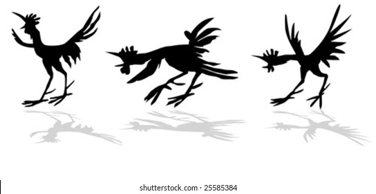  silueta vectorial del pollo divertido