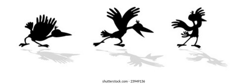 vector silhouette funny ravens