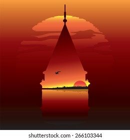 Vector silhouette of Galata Tower. Beyoglu, Istanbul, Turkey.