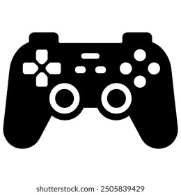 Vector silhouette of a game controller, with a joystick icon.