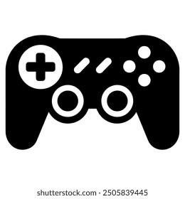 Vector silhouette of a game controller, with a joystick icon.