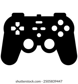 Vector silhouette of a game controller, with a joystick icon.