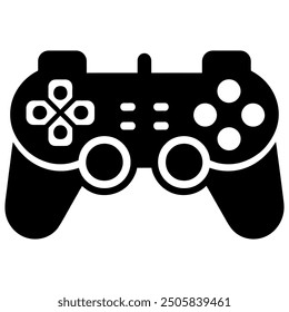 Vector silhouette of a game controller, with a joystick icon.