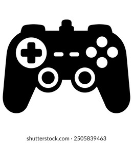 Vector silhouette of a game controller, with a joystick icon.